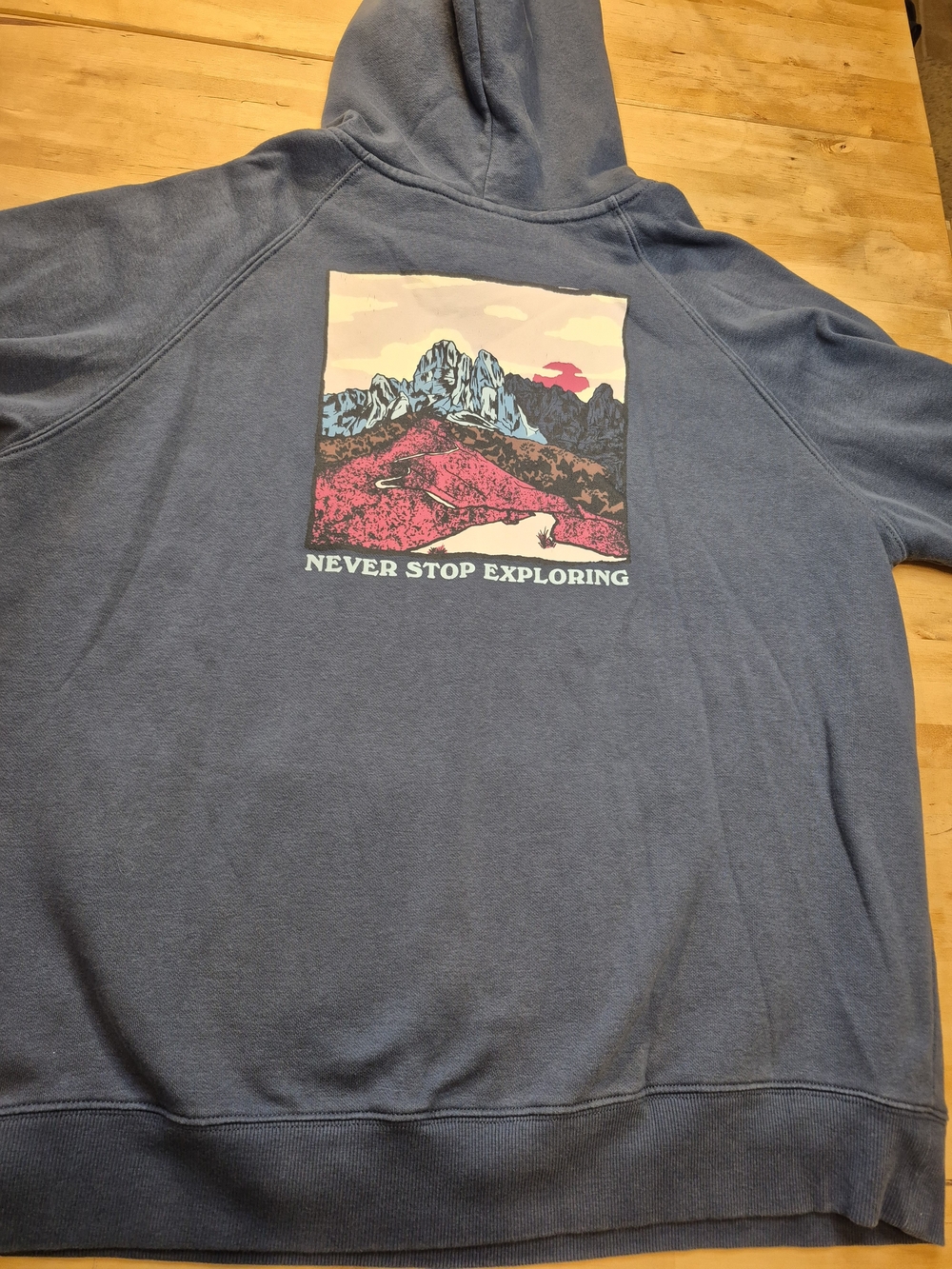 The North Face Slate Blue 'Never Stop Exploring' Graphic Hoodie